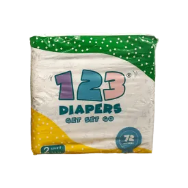 123 DIAPERS SMALL 2 3-6KG 72PCS