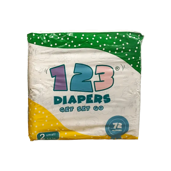 123 DIAPERS SMALL 2 3-6KG 72PCS