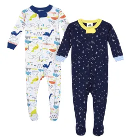 2-Pack Baby Boys' "Zzzzz" & Dino Organic Sleep 'n Play