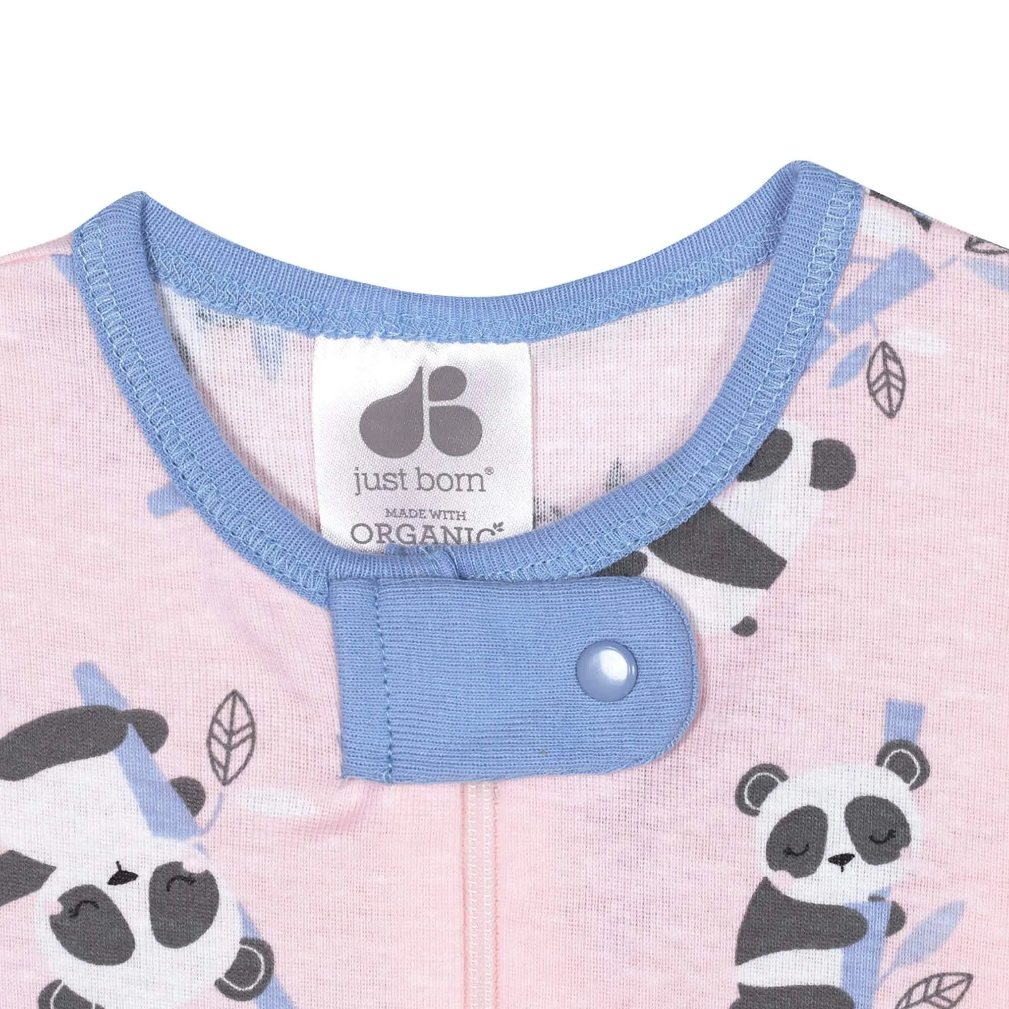 2-Pack Baby Girls' Panda & Clouds Organic Sleep 'n Play