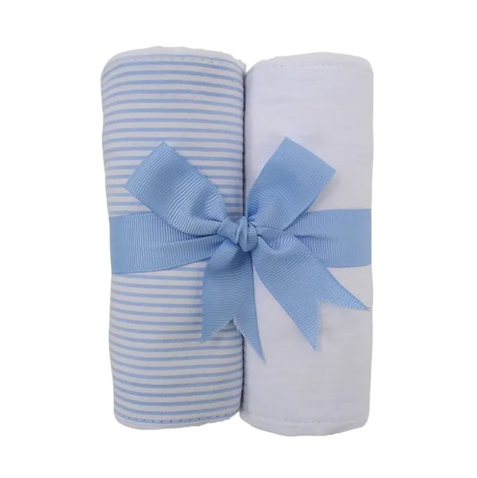 3 Marthas - Blue Lamb Set of Two Burp Cloths