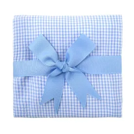 3 Marthas - Blue Small Check Fabric Burp