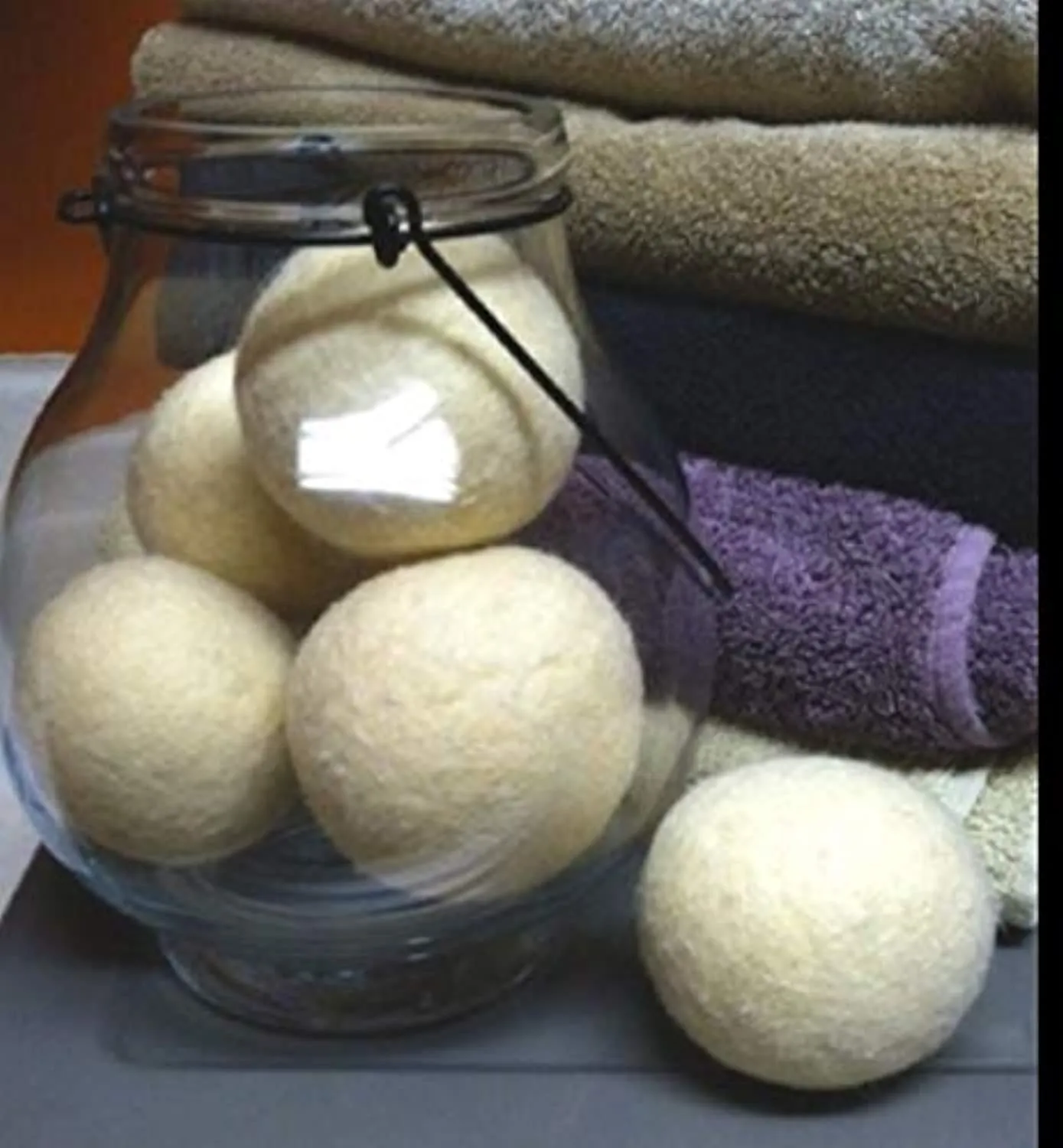 6 Eco-Friendly Wool Dryer Balls -Set of Six 100% Handmade, Natural and Unscented Made in USA