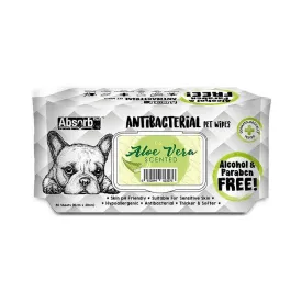 Absorb Plus Antibacterial Aloe Vera Scented Pet Wipes 80 Pack