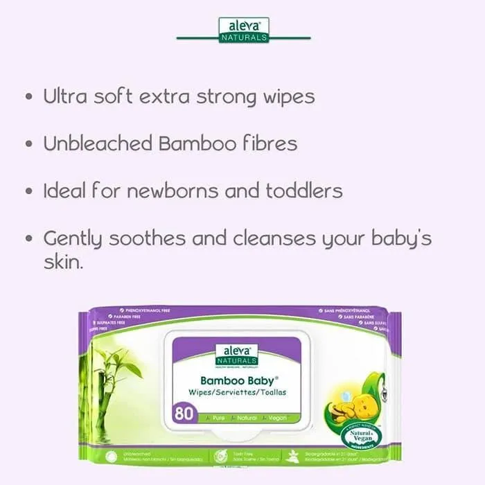 Aleva Bamboo Baby Wipes - 80ct.