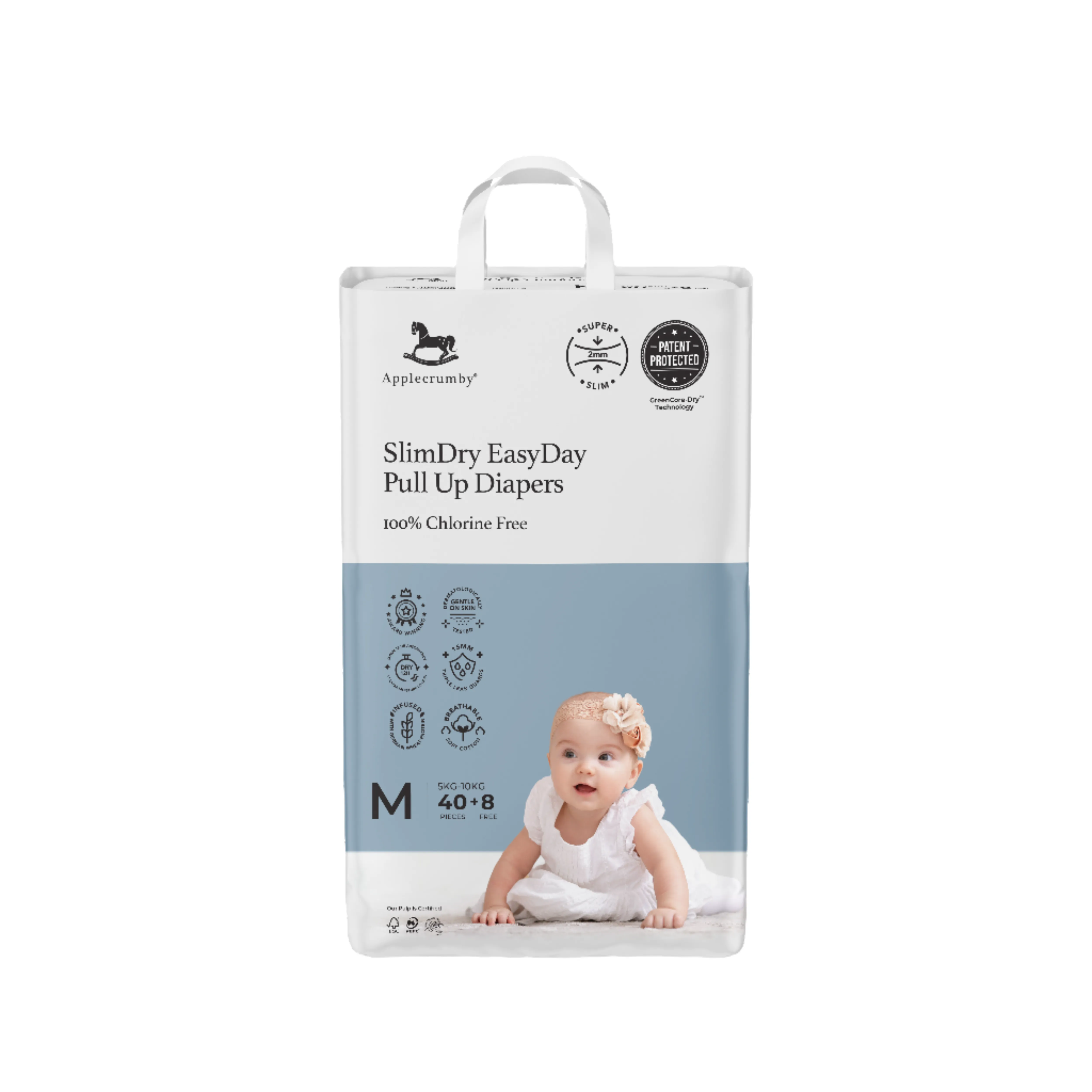 Applecrumby Slimdry Easyday Pull Up Diapers M40 8 Mega