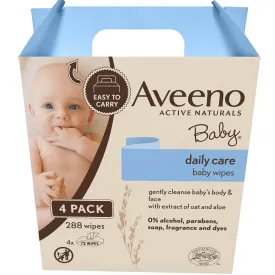 Aveeno Baby Daily Care Wipes 4 x 72 Wipes