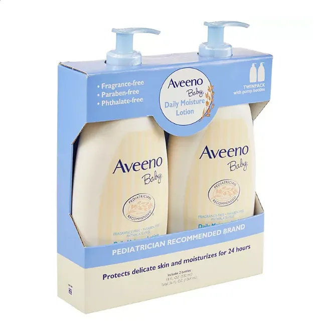 Aveeno Baby Daily Moisture Lotion, 24hr Protection (18 fl. oz., 2 pk.)