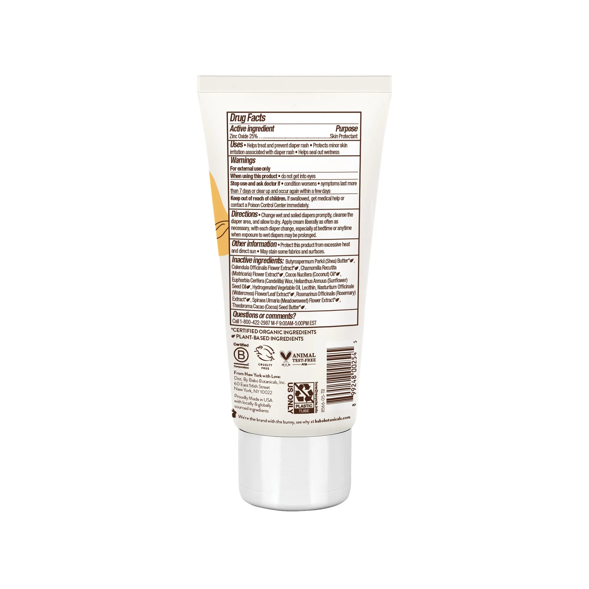 Babo Botanicals Sensitive FF Zinc Diaper Cream 3oz