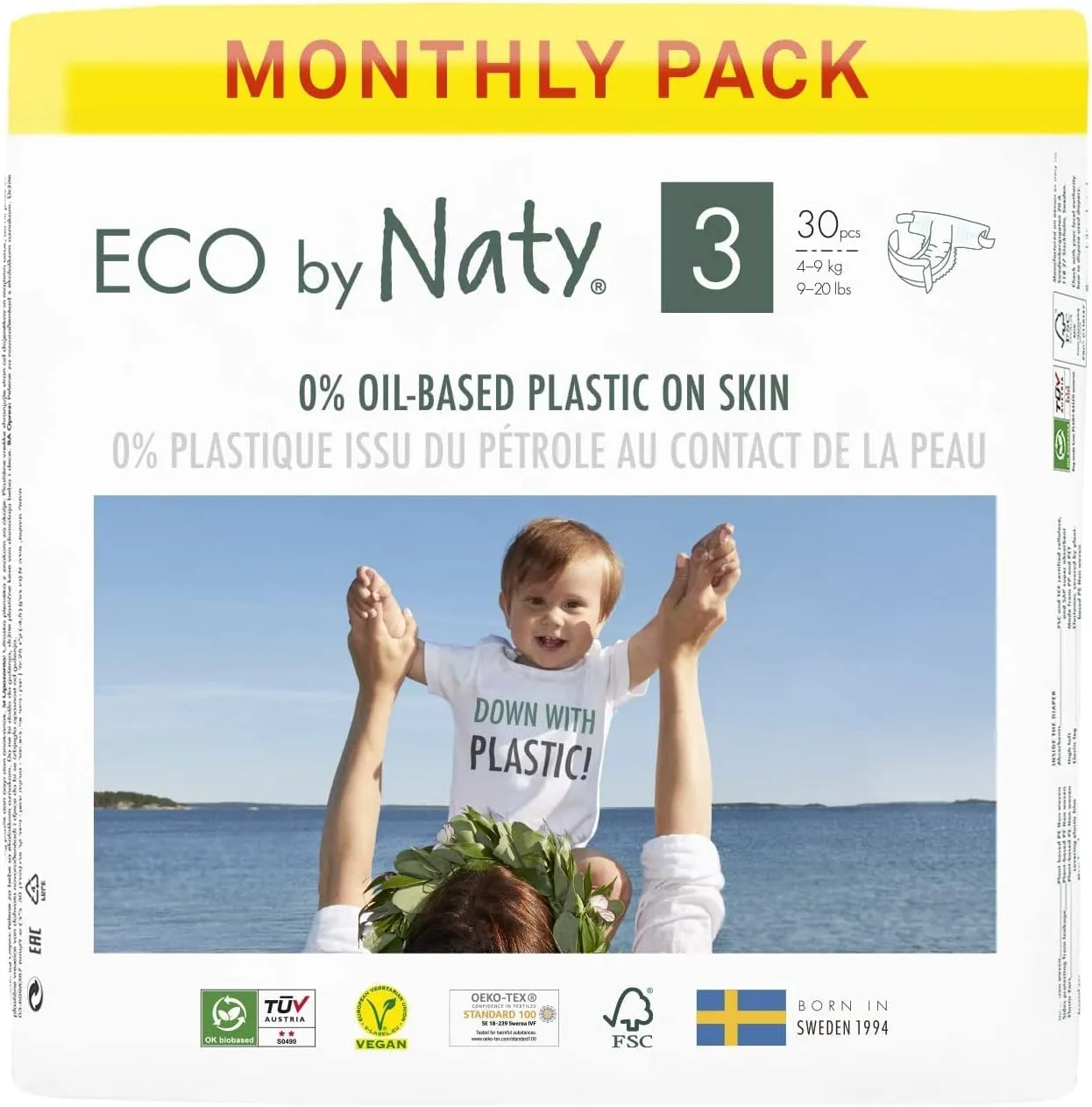 Baby Diapers, Plant-Based Eco-Friendly Diapers, Great for Baby Sensitive Skin and Helps Prevent Leaking