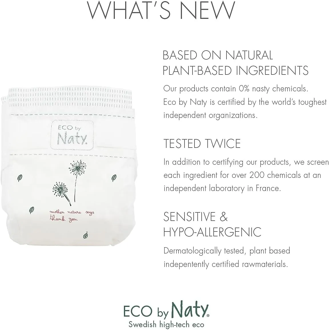 Baby Diapers, Plant-Based Eco-Friendly Diapers, Great for Baby Sensitive Skin and Helps Prevent Leaking