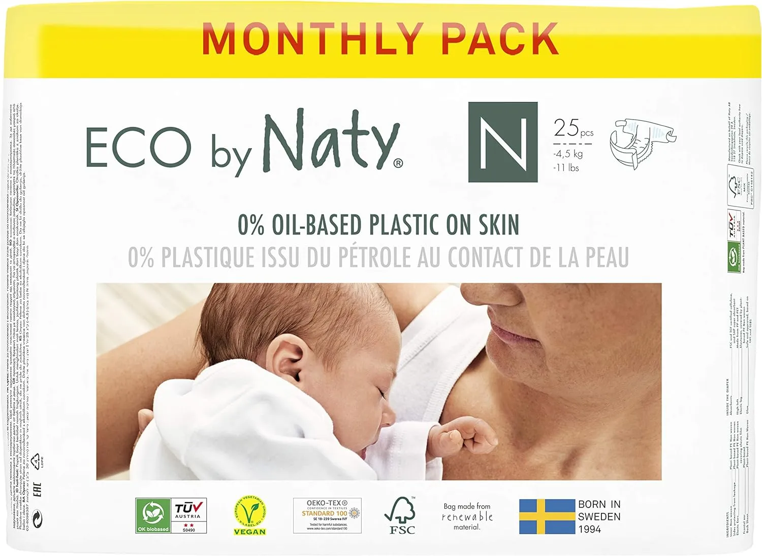 Baby Diapers, Plant-Based Eco-Friendly Diapers, Great for Baby Sensitive Skin and Helps Prevent Leaking