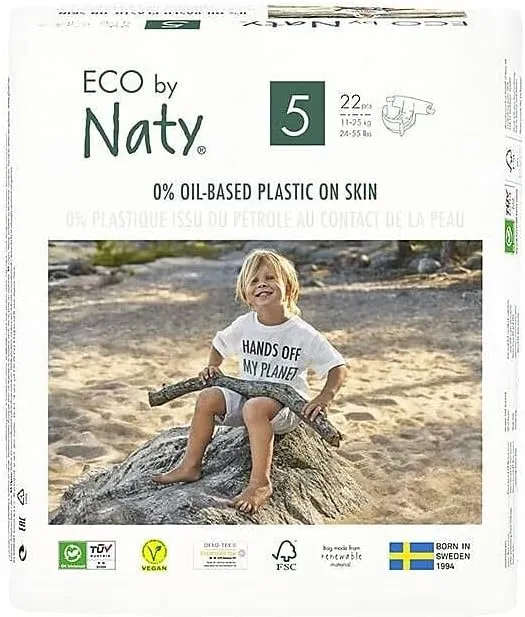 Baby Diapers, Plant-Based Eco-Friendly Diapers, Great for Baby Sensitive Skin and Helps Prevent Leaking