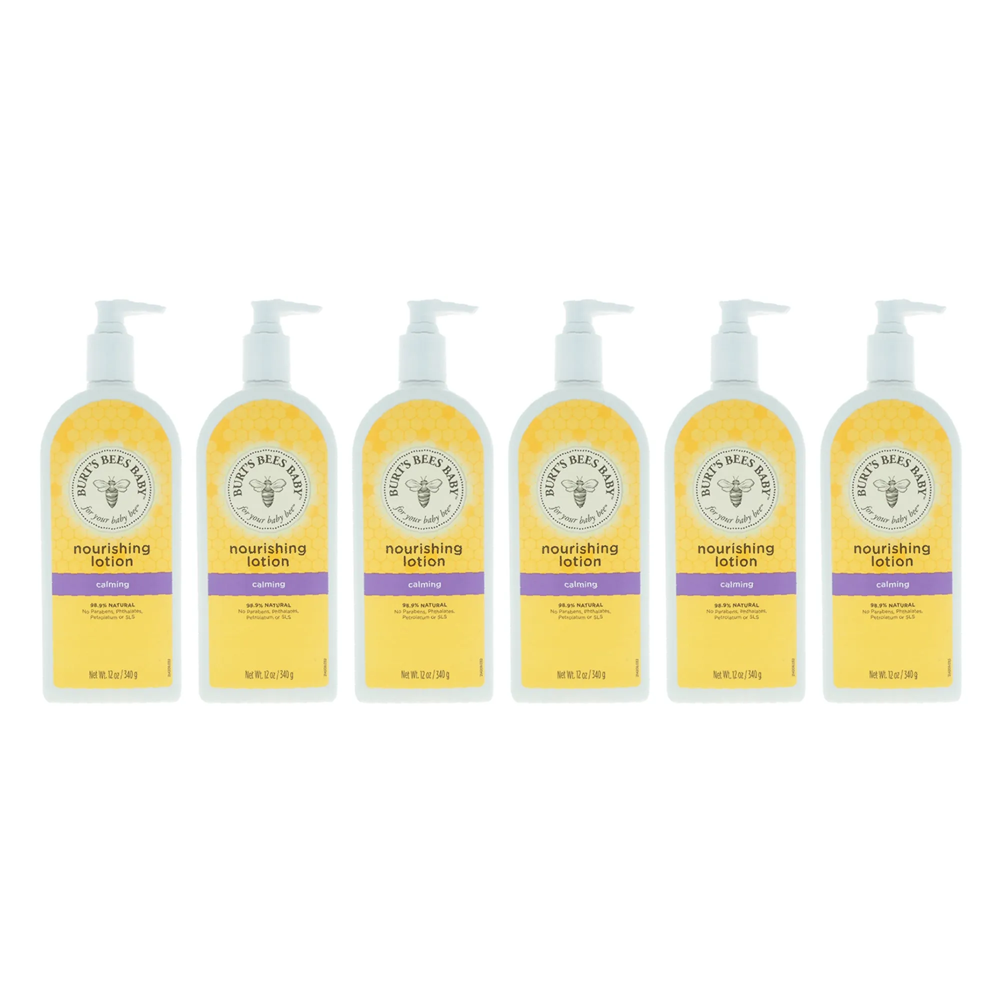 Baby Nourishing Lotion Calming by Burts Bees for Kids - 12 oz Lotion - Pack of 6