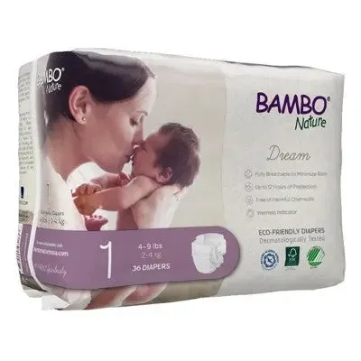 Bambo Nature Baby Baby Diaper Size 1, 4 to 9 lbs. 1000016923, 36 Ct