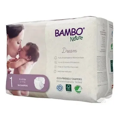 Bambo Nature Baby Baby Diaper Size 1, 4 to 9 lbs. 1000016923, 36 Ct