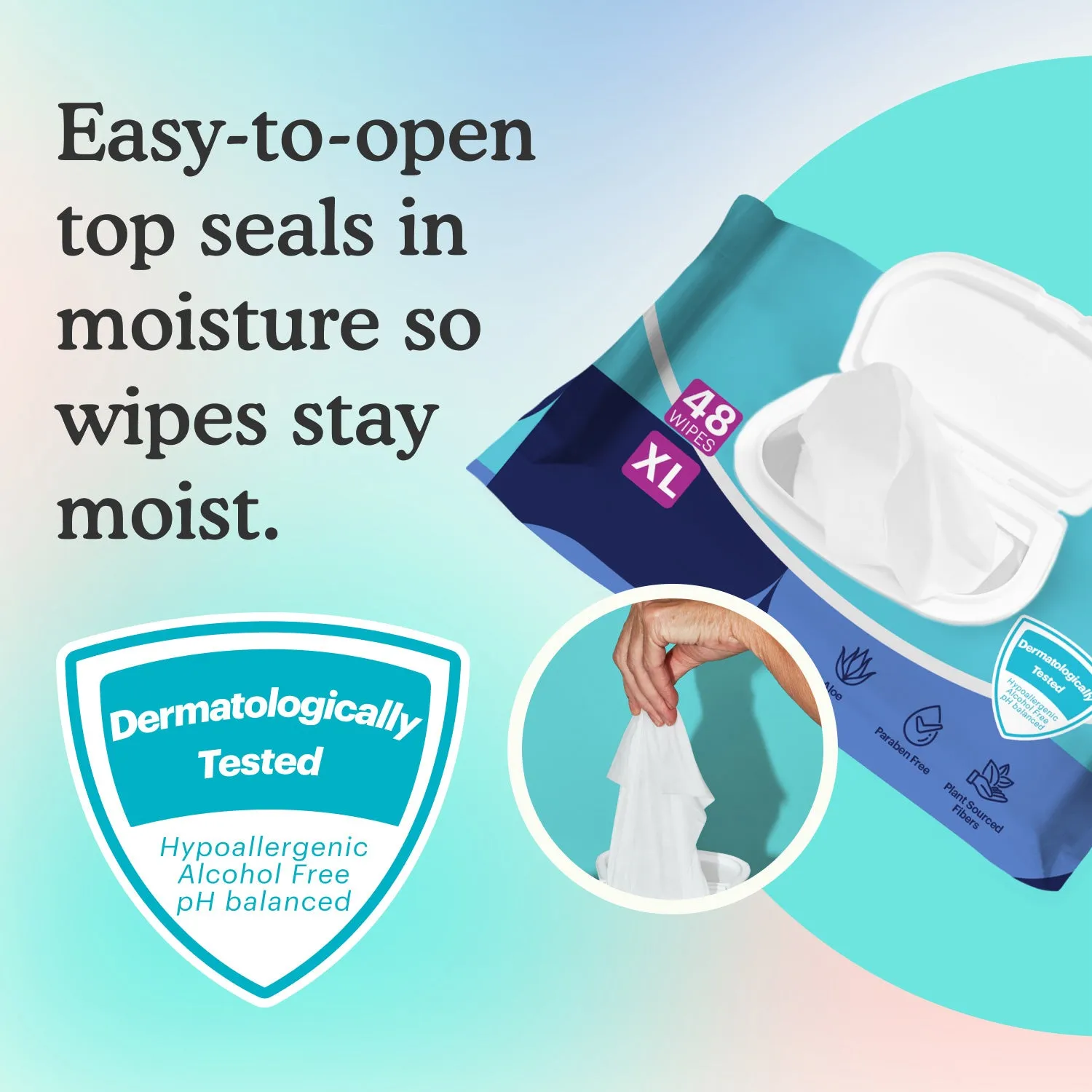 Because Extra Large Cleansing Wipes