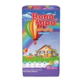 BONA PAPA MAGIC BABY DIAPERS MAXI XL-5 JUNIOR 13KG 32PCS