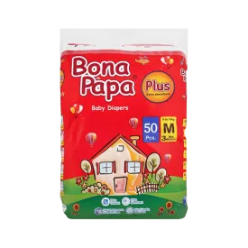 BONA PAPA PLUS BABY DIAPERS MEDIUM 3 5-10 KG 50PCS