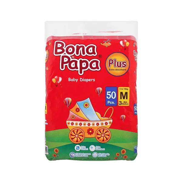 BONA PAPA PLUS BABY DIAPERS MEDIUM 3 5-10 KG 50PCS