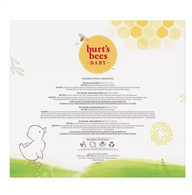 Burt’s Bees Baby Bath Kit Gift Set, 5 Pieces