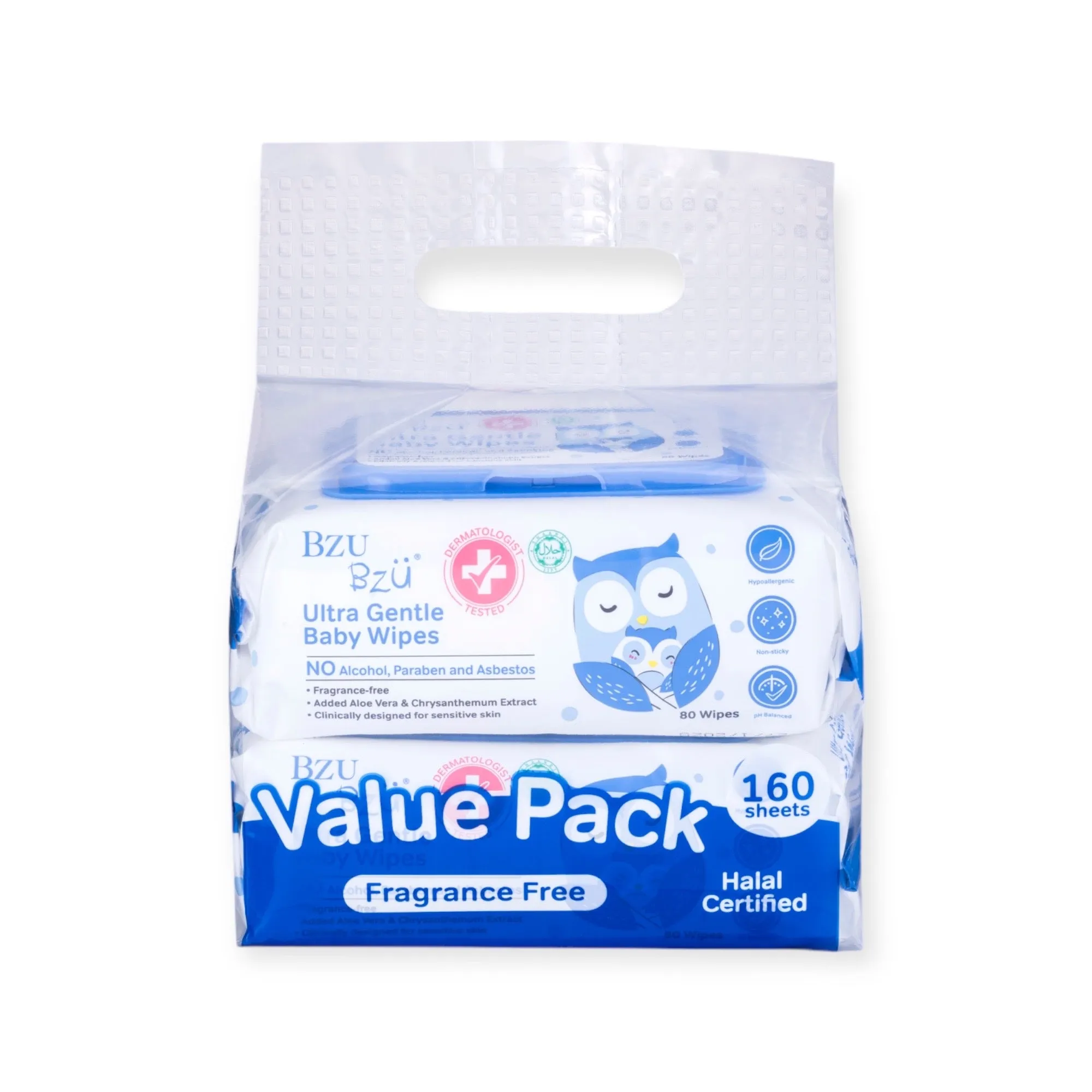 BzuBzu Ultra Gentle Baby Wipes 80 Wipes Value Pack