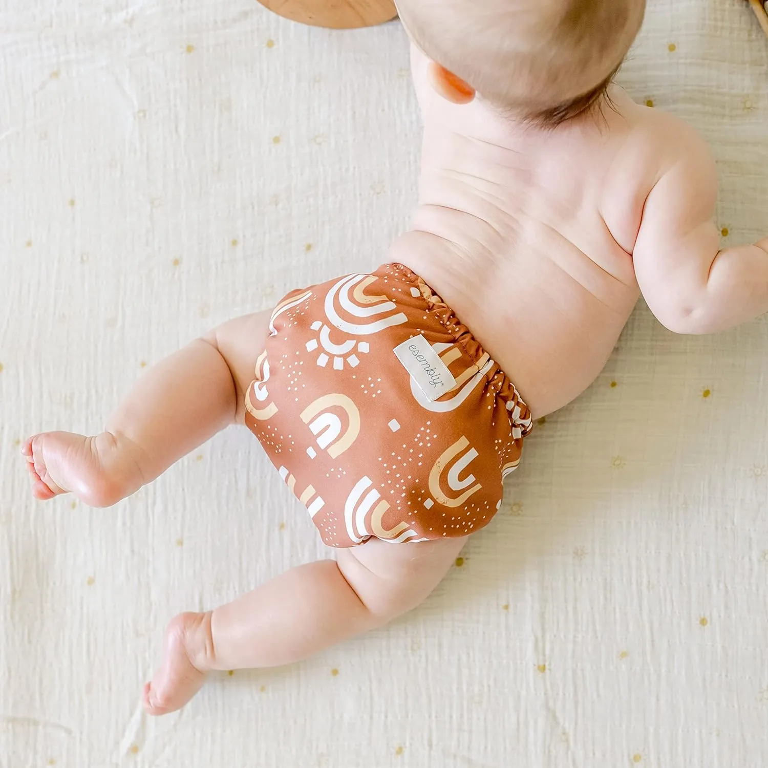 Cloth Diaper Bundle Set, 3 Organic Absorbent Inners and 1 Waterproof Recycled Diaper Cover, Reusable Washable Diapers