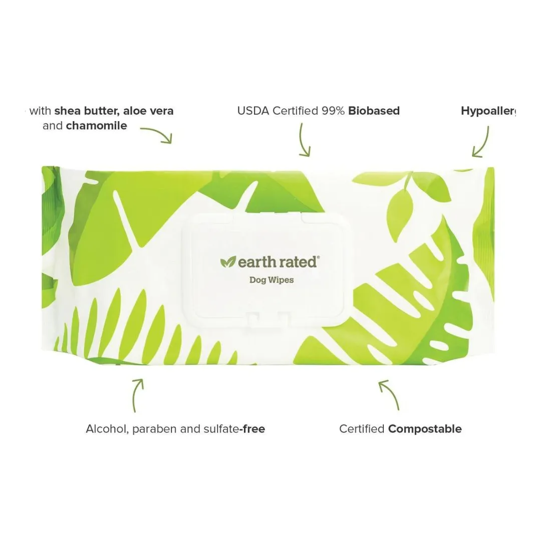 Earth Rated Compostable Dog Wipes Unscented