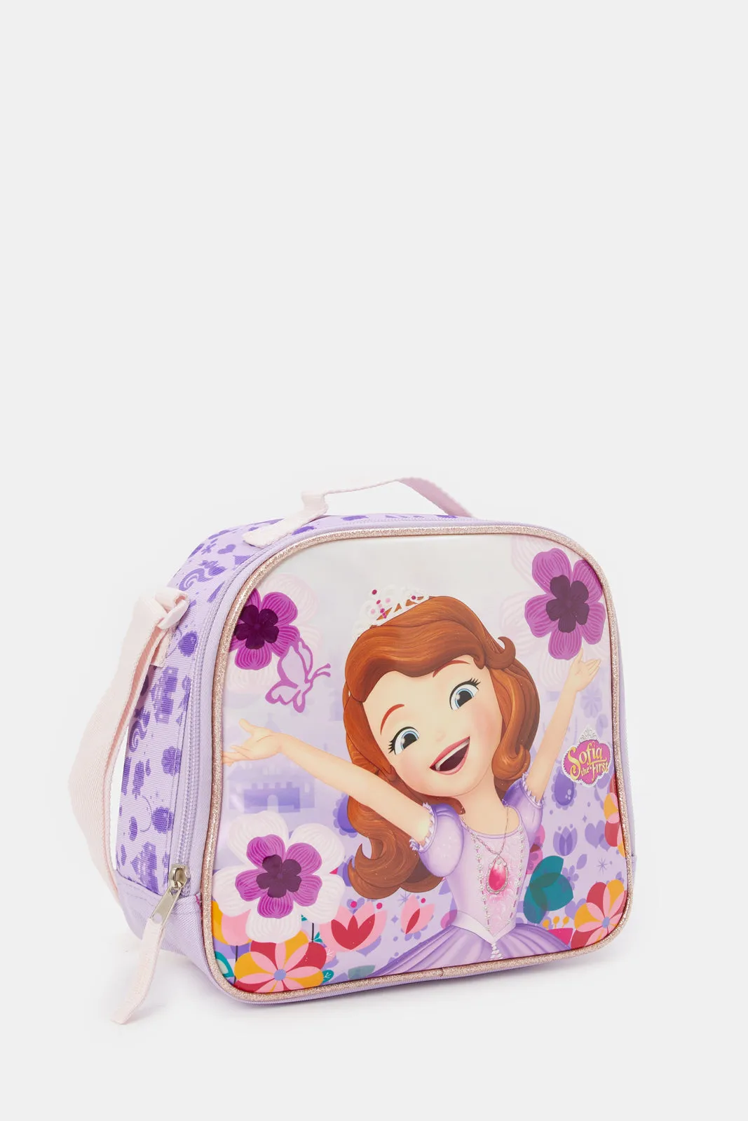 Girls Pink Sofia Print Lunch Bag