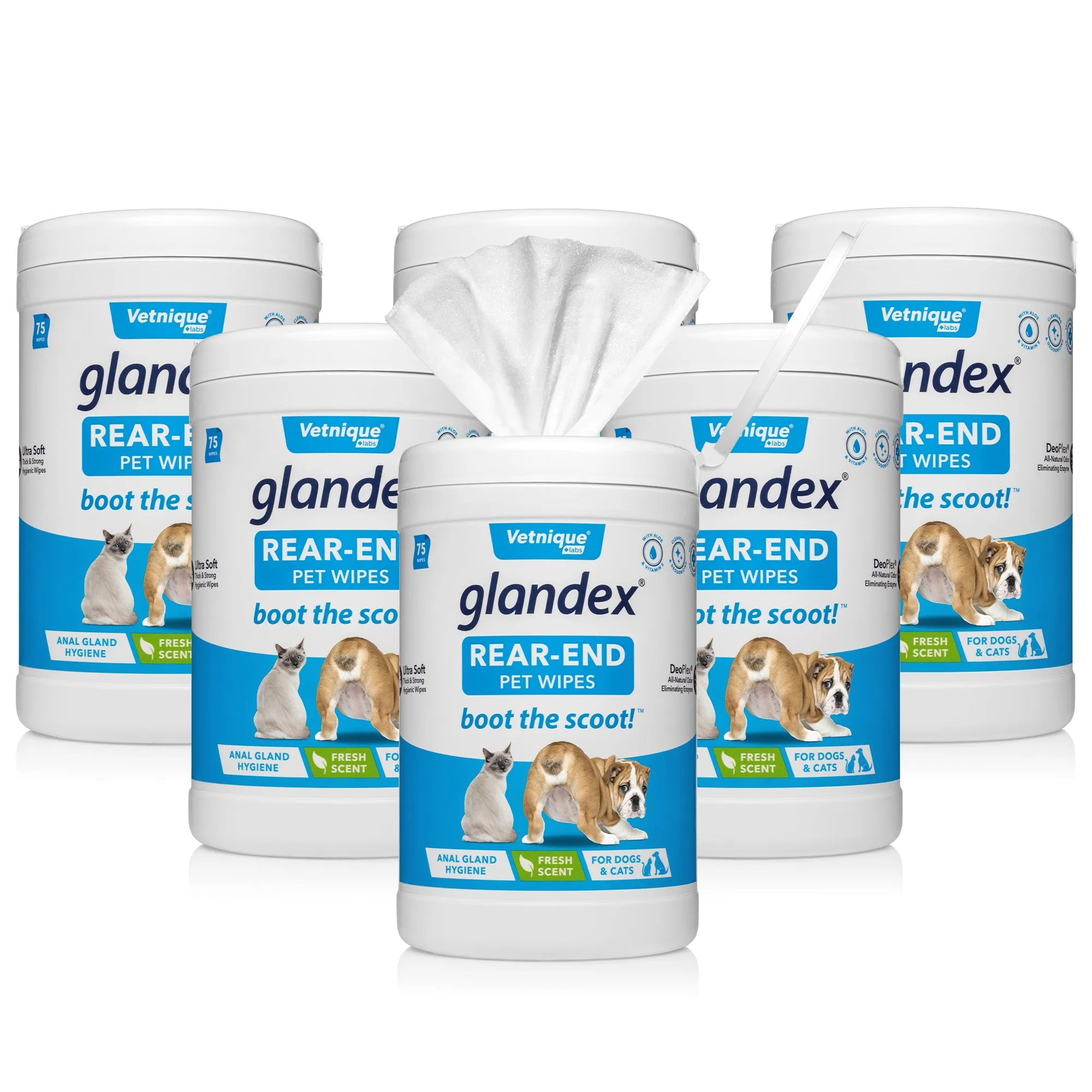 Glandex® Anal Gland Hygienic Pet Wipes - 75 Fresh Scented Wipes