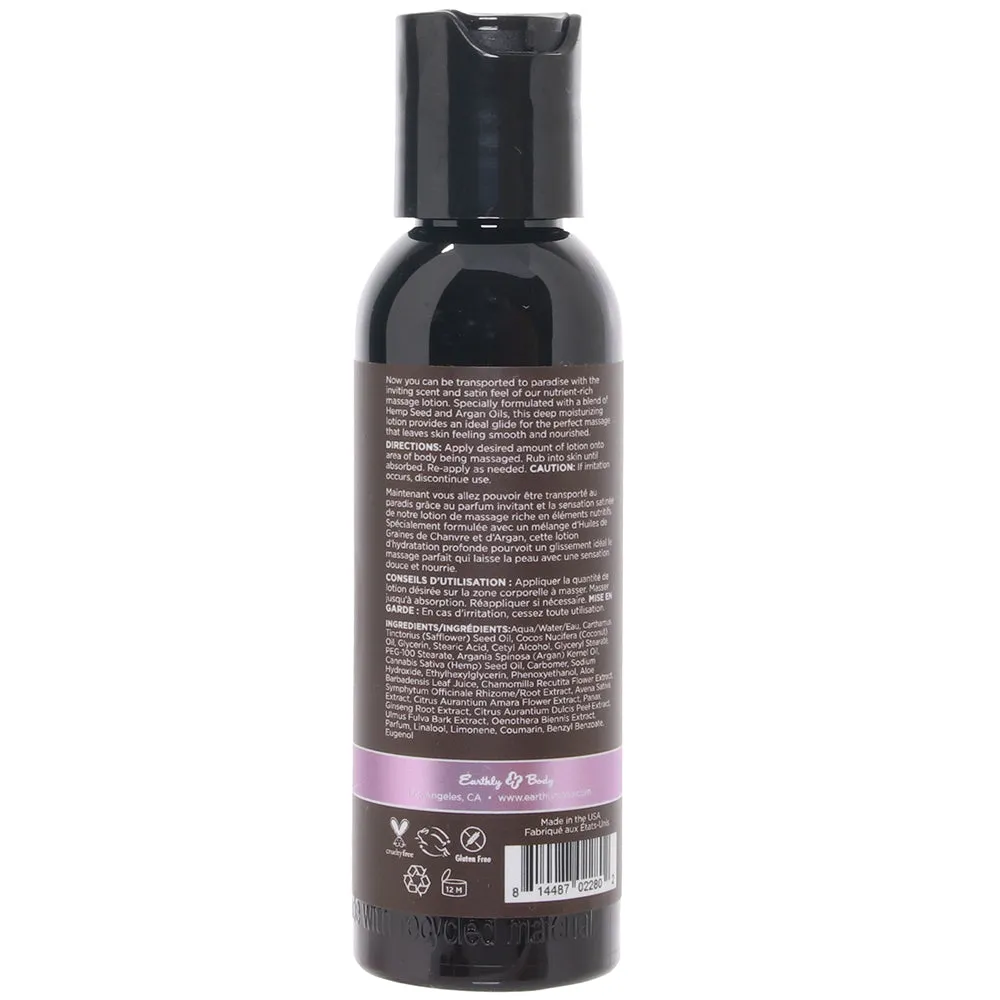 Hemp Seed Massage Lotion 2oz/60ml in Lavender