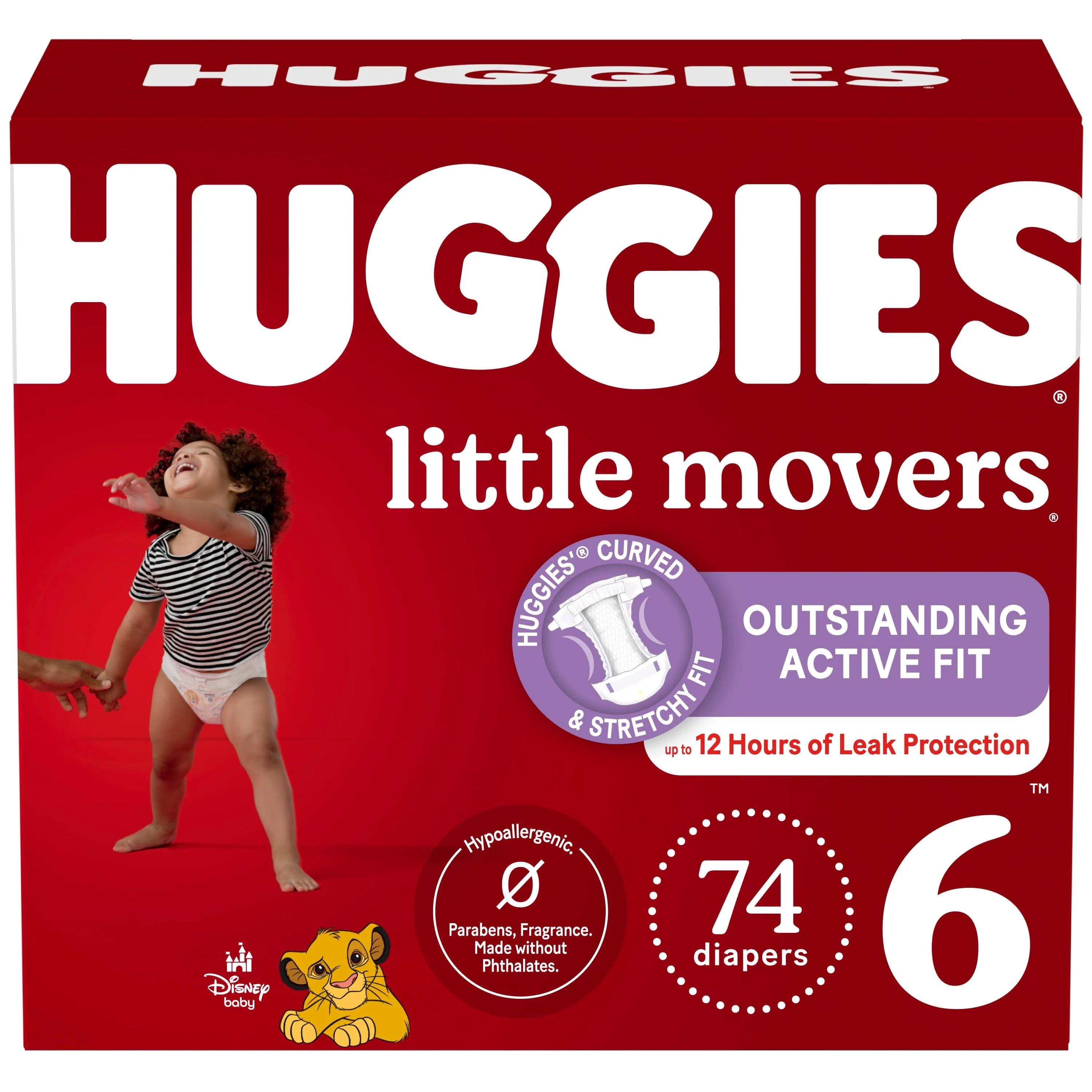 Huggies Little Movers Baby Diapers, Size 6, 74 Ct (Select for More Options)