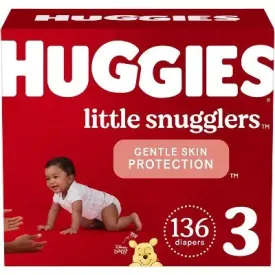 Huggies Little Snugglers Diapers Huge Pack - Size 3 (136ct)