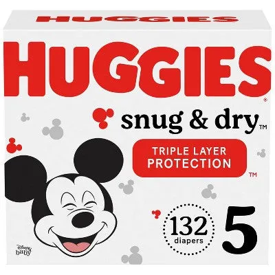 Huggies Snug & Dry Baby Disposable Diapers Huge Pack - Size 5  - 132ct