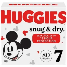 Huggies Snug & Dry Baby Disposable Diapers Huge Pack - Size 7 - 80ct