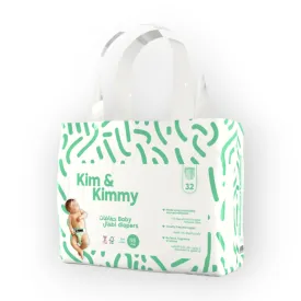 Kim & Kimmy Eco-friendly Baby Taped Diapers, NewBorn, Upto 5Kg, 0-4M