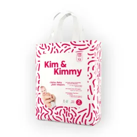 Kim & Kimmy Eco-friendly Baby Taped Diapers, Size 2, 4-8Kg, 1-4M