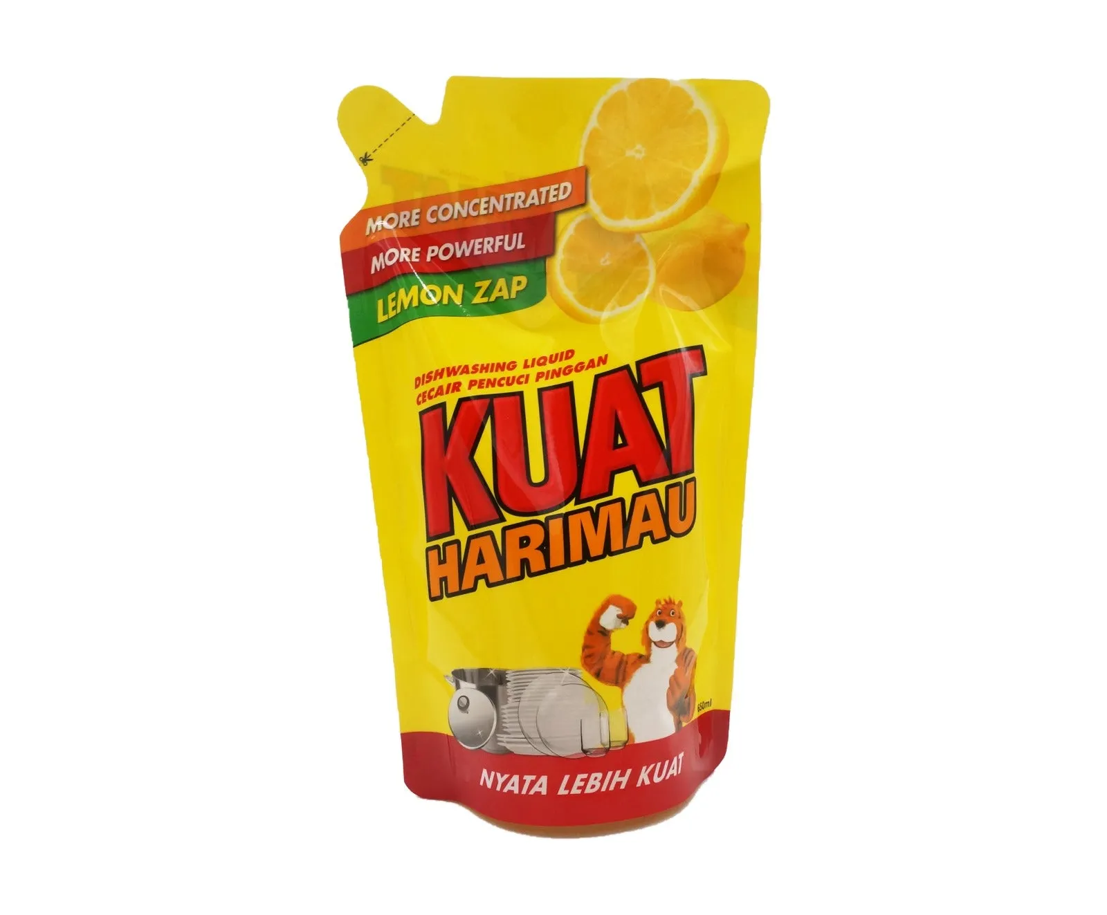 Kuat Harimau Dishwashing Liquid Refill Pack - Lemon (650ml – Piece)