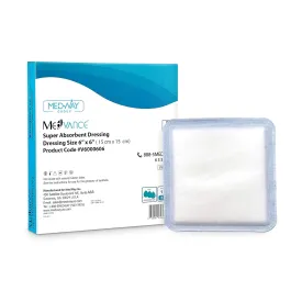 MedVance Non-Bordered Super Absorbent Dressing, 6" x 6"