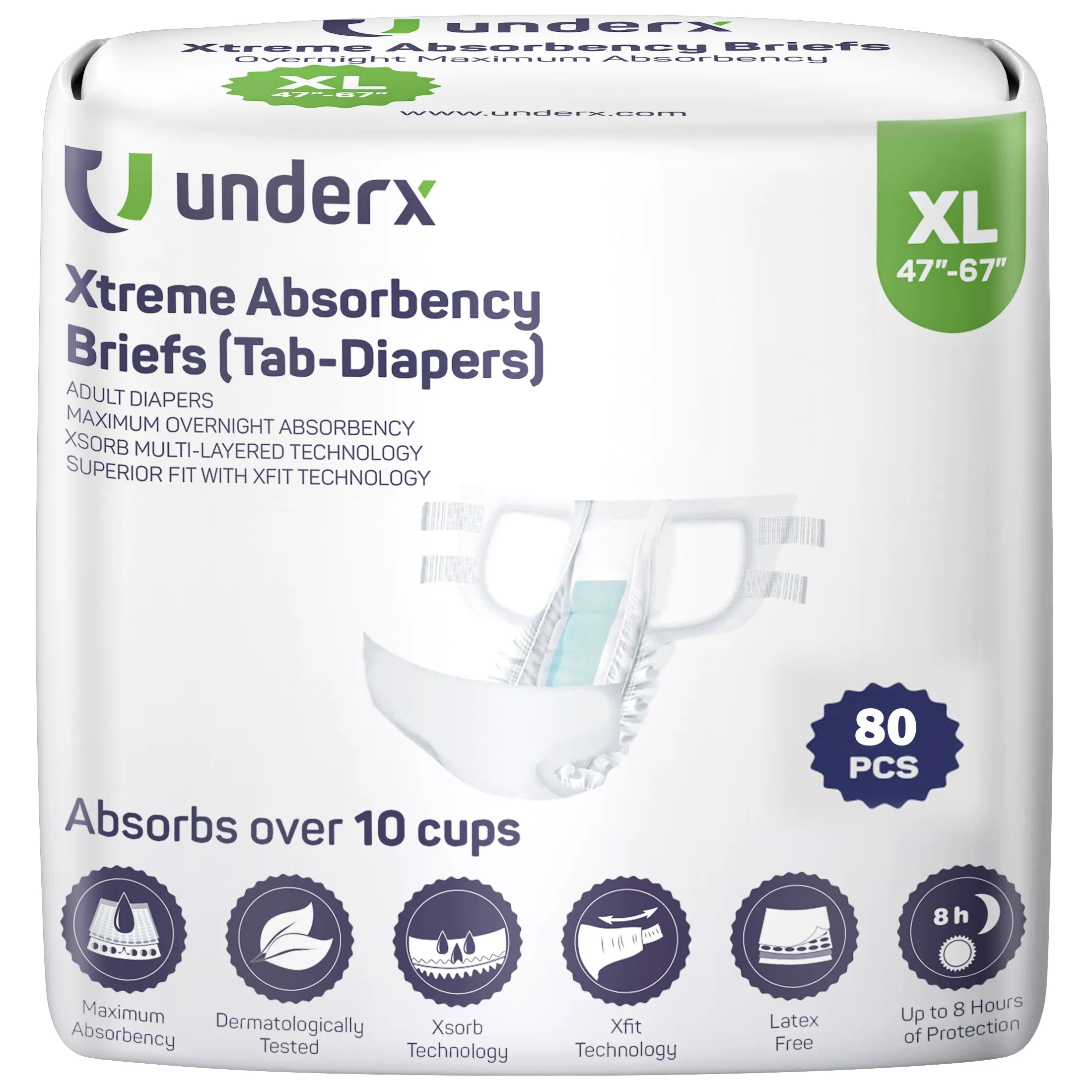 Men's Max Absorbency Diaper-Style Briefs With Tabs