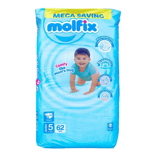 MOLFIX DIAPERS JUNIOR 5 - 62PCS - 11 TO 18 KG