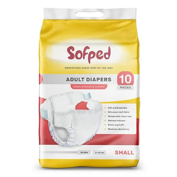 MOMSE SOFPED ADULT DIAPERS SMALL 10 PI