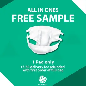 Novamed All in Ones Incontinence Pads, Incontinence Slips, Adult Nappies  to Extra Large- A British Brand - Free Sample Pack