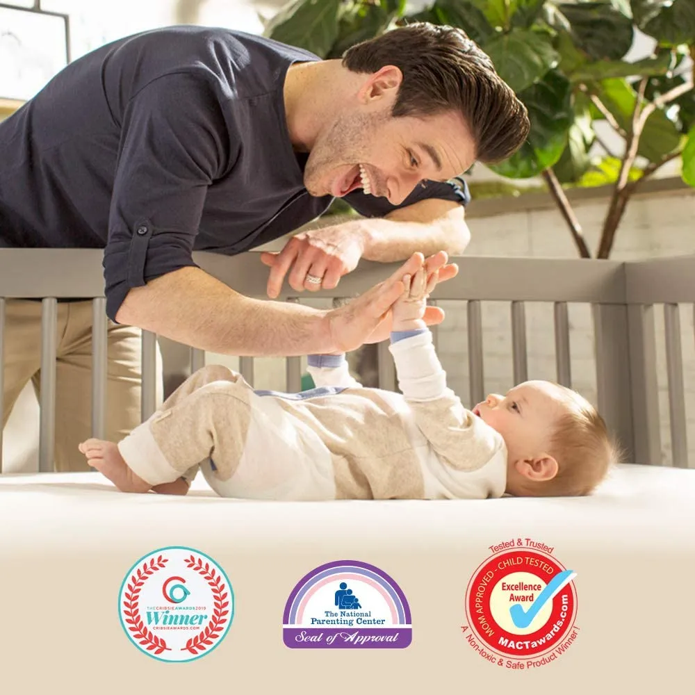 Organic Lightweight Crib Mattress, 2-Stage Natural Mattress for Baby and Toddler Bed, Non-Toxic, 52 x 28 Inches