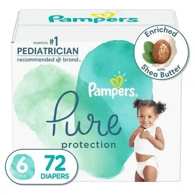 Pampers Pure Protection Diapers Enormous Pack - Size 6 - 72ct