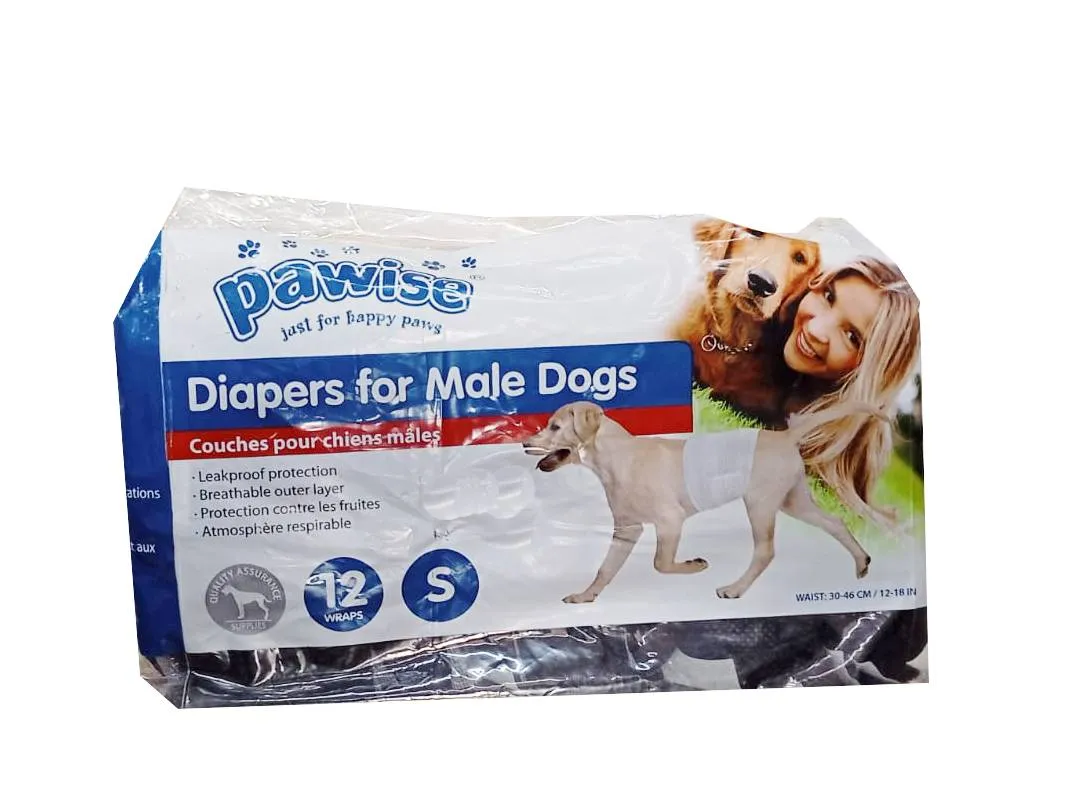 PAWISE Black Diapers for male dog