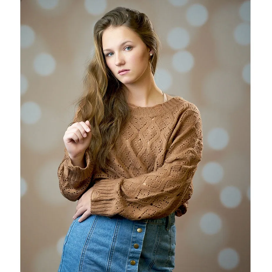 Peaches and Cream Bokeh Printed Backdrop