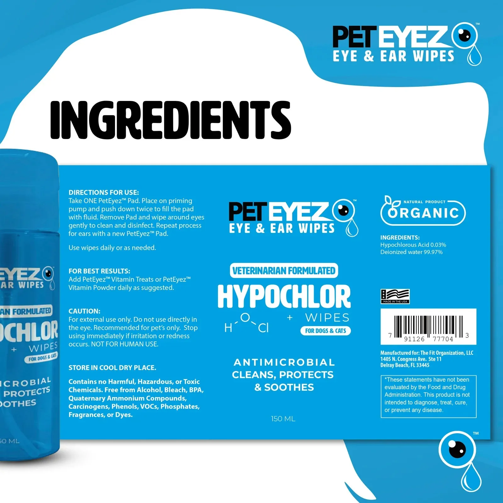 Pet Eyez™️ Eye Ear Wipes 120ct