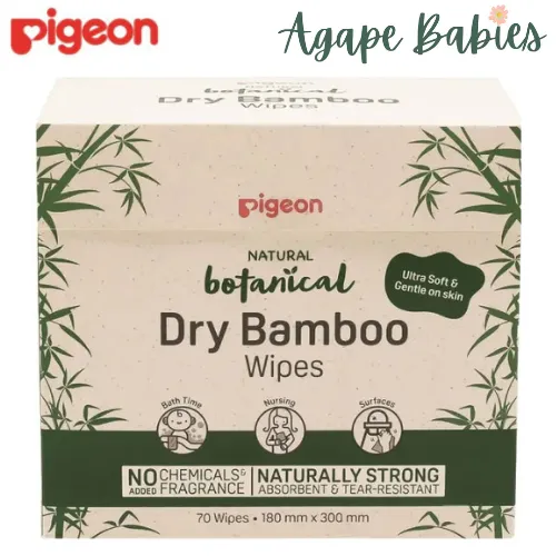 Pigeon Natural Botanical Dry Bamboo Wipes 70 Sheets