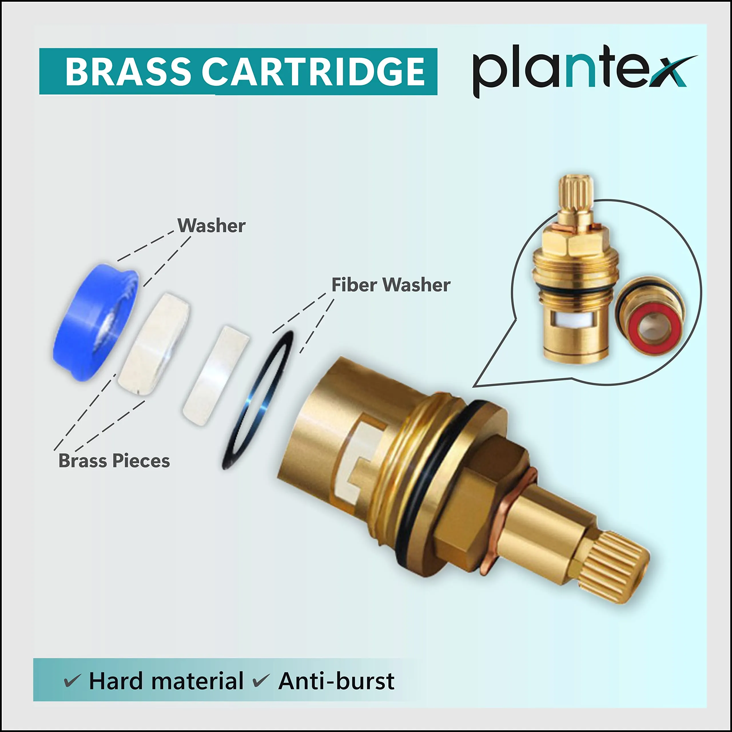 Plantex Pure Brass 2 Way Tap for Wash Basin/Multi tap Connector with Brass Wall Flange & Teflon Tape/Quarter Turn Bibcock Water tap/Angle Valve/Washing Machine Tap/Basin tap-(LEA-707-Chrome)